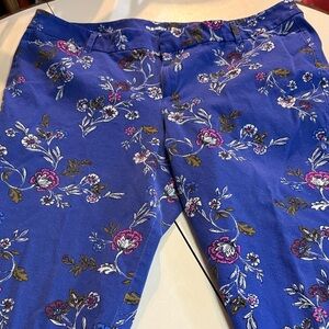 Old Navy Ladies 18 Blue Floral Pixie Mid-Rise Pants